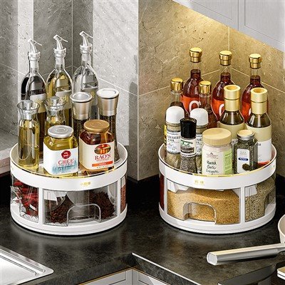 Divided Rotating Seasoning Storage Box